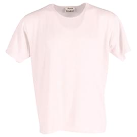 Acne-Acne Studios T-Shirt Niagara Pique en Coton Blanc-Blanc