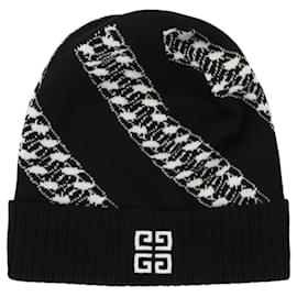 Givenchy-Givenchy 4G Chain Wool Beanie-Black