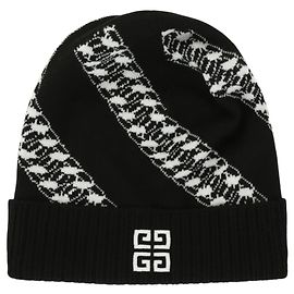GIVENCHY 4Gorro de lã com corrente G Preto