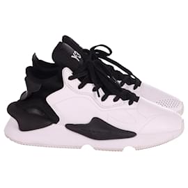 Y3-Y-3 Kaiwa Chunky Low-Cut Sneakers in White Leather-White