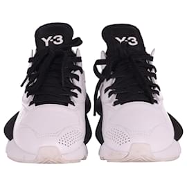 Y3-Y-3 Kaiwa Chunky Low-Cut Sneakers in White Leather-White