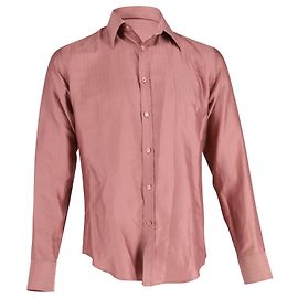 Camicia Button Down a maniche lunghe Yves Saint Laurent in seta rosa rosa Rosa