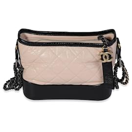 Chanel-Chanel Beige & Black Quilted Aged Calfskin Small Gabrielle Hobo -Other