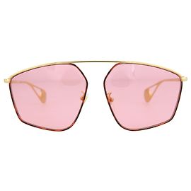 Gucci Aviator-Style   Metal  Sunglasses Golden Metallic