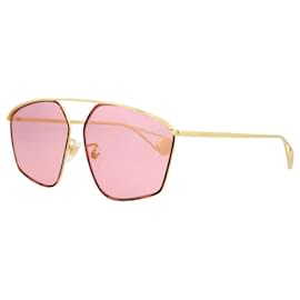 Gucci-Gucci Aviator-Style   Metal  Sunglasses-Golden,Metallic
