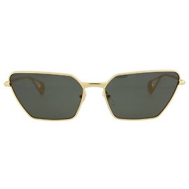 Óculos de sol de metal com armação de olho de gato Gucci Dourado Metálico