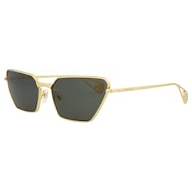 Gucci-Óculos de sol de metal com armação de olho de gato Gucci-Dourado,Metálico