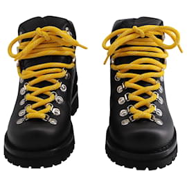 Proenza Schouler-Proenza Schouler Hiking Boots in Black Nappa Calf Leather-Black