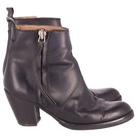 Acne Studios Bottines Pistol Biker en Cuir Noir Noir