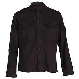 Sobrecamisa Stone Island Ghost Piece de algodón negro Negro