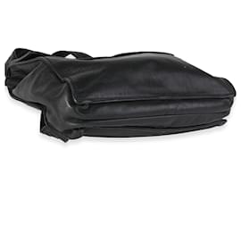 Chanel-Chanel Vintage Black Leather Cc Backpack -Black