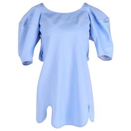 Ellery Deliberate Distance Cone Kleid aus hellblauer Baumwolle Blau Hellblau