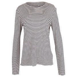 Maison Martin Margiela Maison Margiela Pull rayé en coton bleu marine/écru Blanc