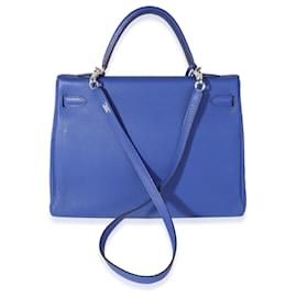 Hermès-Hermes Bleu Electrique Togo Retourne Kelly 35 PHW-Blue