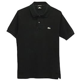 Lacoste-Lacoste Limited Edition Gold Polo Shirt in Black Cotton-Black