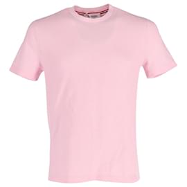 Thom Browne-Thom Browne Classic Four-Bar T-Shirt in Light Pink Cotton-Pink