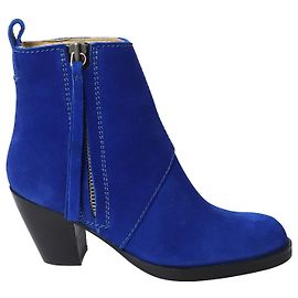 Acne Studios Bottines Donna en Daim Bleu Bleu