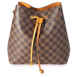 Louis Vuitton Safran Cuir Jaune & Damier Ebene Neonoe Mm Marron