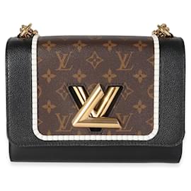 Louis Vuitton-Louis Vuitton Black Leather & Monogram Canvas Braided Twist Mm -Other