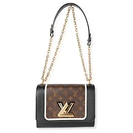 Louis Vuitton-Louis Vuitton Black Leather & Monogram Canvas Braided Twist Mm -Other