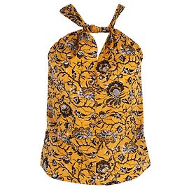 Top halter con estampado floral de Isabel Marant en algodón amarillo Amarillo