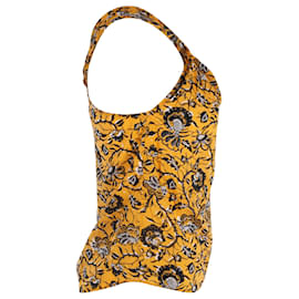 Isabel Marant-Isabel Marant Floral Print Halter Top in Yellow Cotton-Yellow