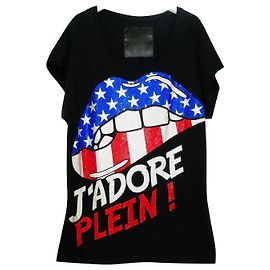 Philipp Plein T-shirt con ricamo J'Adore Plein Nero