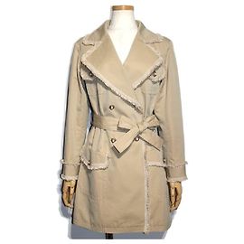 CHANEL Trench coat Chanel P38356V16928 Senhoras 38 Algodão bege com cinto Bege