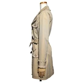 Chanel-CHANEL Chanel trench coat P38356V16928 Ladies 38 Beige cotton with belt-Beige