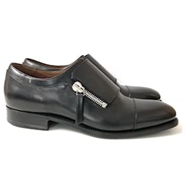 Givenchy-Givenchy Zip Side Black Leather Brogues-Black
