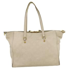 Louis Vuitton-LOUIS VUITTON Monogram Empreinte Lumineuse PM Tote Bag White M93411 auth 30536-White