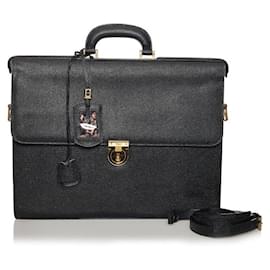 Salvatore Ferragamo-Leather Business Bag-Black