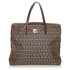 Fendi-Zucchino Canvas Tote Bag-Beige