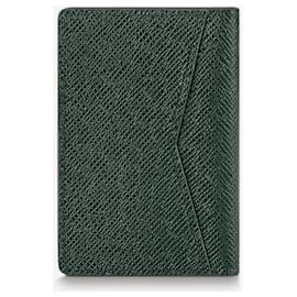 Louis Vuitton-Organizador de bolsillo LV cuero verde-Verde