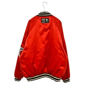 Fendi-FENDI  Logo Patch Satin Bomber Jacket Red-Red