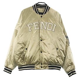 FENDI  Satin Bomber Jacket Beige Beige