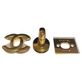 Chanel-FECHO ORIGINAL CHANEL CC ( BOLSA CLÁSSICA ) Hardware de ouro-Gold hardware