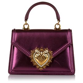 Dolce & Gabbana Dolce&Gabbana Petit sac à main en cuir violet Devotion Violet
