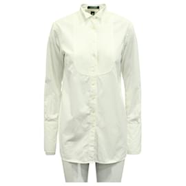 Ralph Lauren-Camicia bianca con pieghe-Bianco
