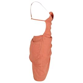 Jacquemus-Jacquemus La Robe Saudade Minikleid aus rostoranger Viskose-Andere,Orange