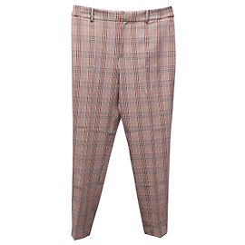 Karierte Hose mit geradem Bein von Iris & Ink aus rotem Polyester Andere