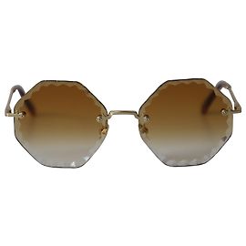 Chloé Óculos de sol octógono sem aro Chloe Rosie em metal dourado Dourado