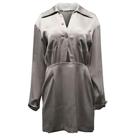 Nanushka-Nanushka Hemdkleid mit Ausschnitten aus taupefarbenem Triacetat-Polyester-Grau