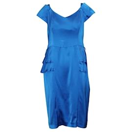 princess polly baby blue dress Reiss Rosa Bandeau Denim Dress, Indigo Blue main image 1