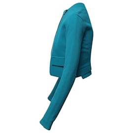 Roland Mouret-Rolan Mouret Asymmetrische kurze Jacke in Blue Laine-Blau