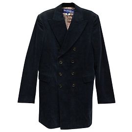 Junya Watanabe Cappotto uomo foderato in velluto a coste di cotone blu navy Blu Blu navy