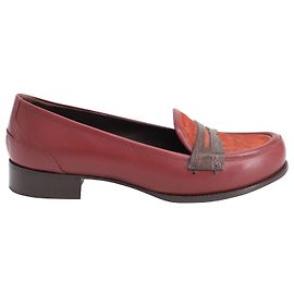 Mocasines Bottega Veneta en cuero burdeos Roja Burdeos