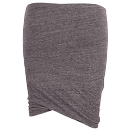 Isabel Marant-Isabel Marant Mini-jupe portefeuille froncée en coton gris-Gris