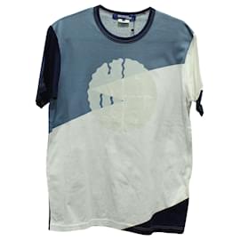 Junya Watanabe-Junya Watanabe Man Graphic Printed Shirt in Blue Cotton-Other