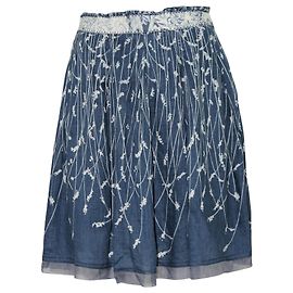 Elie Tahari Blau bedruckter Leinenrock Blau